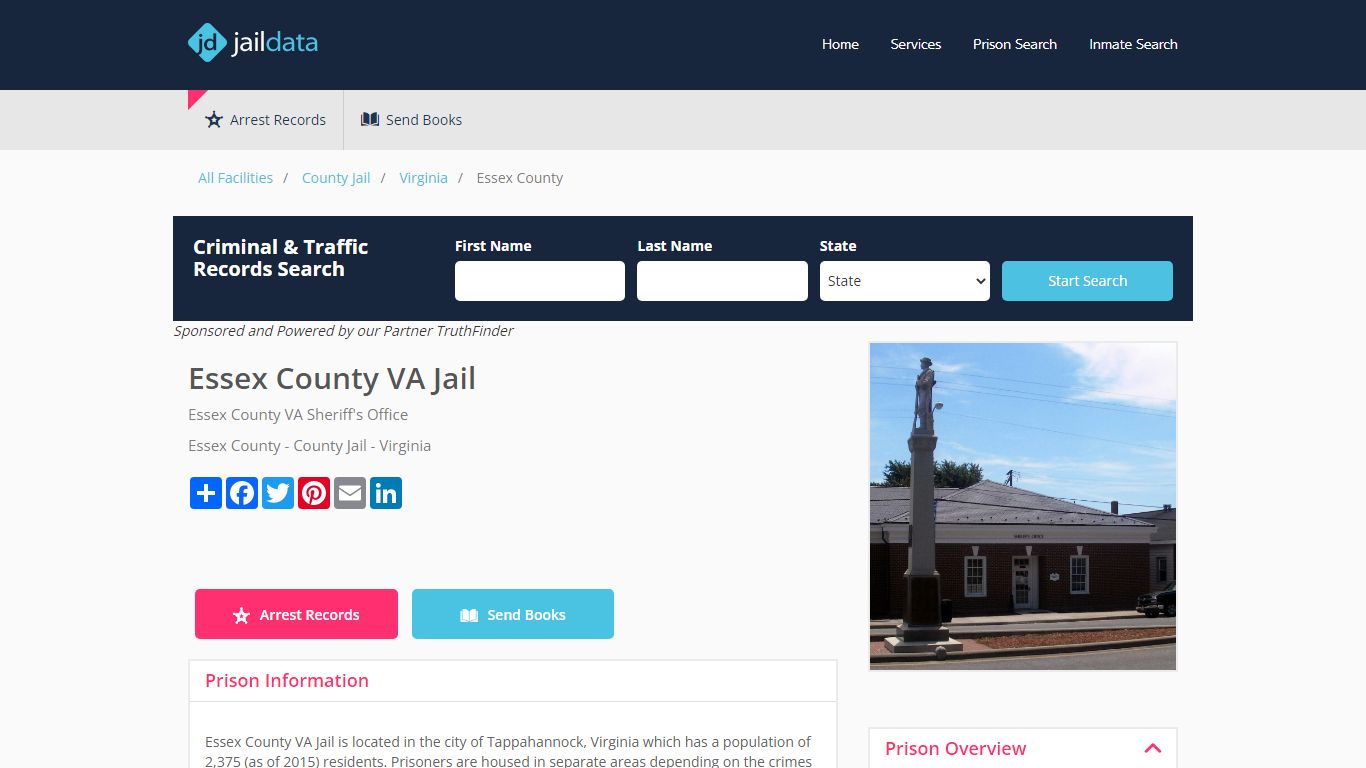 Essex County VA Jail Inmate Search and Prisoner Info - Tappahannock, VA