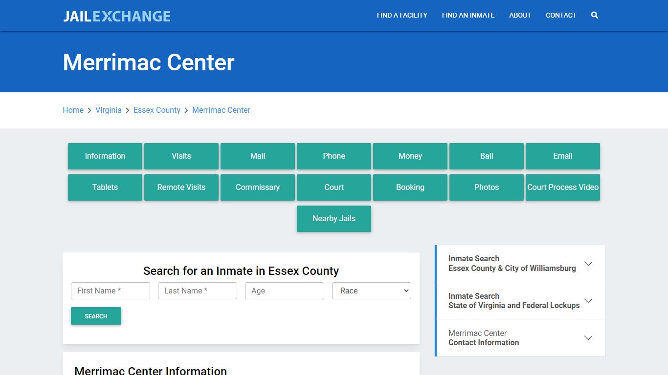 Merrimac Center Roster Lookup, VA, Inmate Search - Jail Exchange